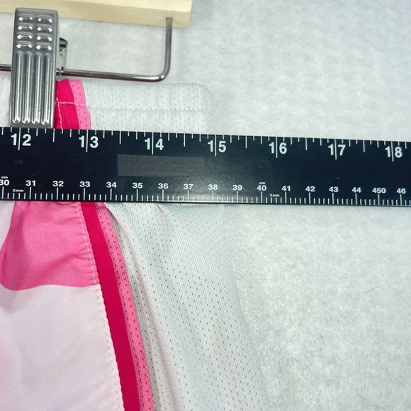 NIKE Womens M Dri Fit Checkered Pink White Performance Shorts Inner Drawstring - Picture 5 of 8